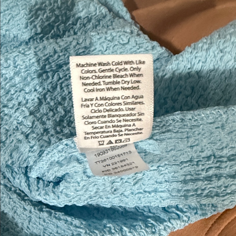 Time and Tru Women's Sky Blue Textured Short Sleeve Top - Picture 4 of 6